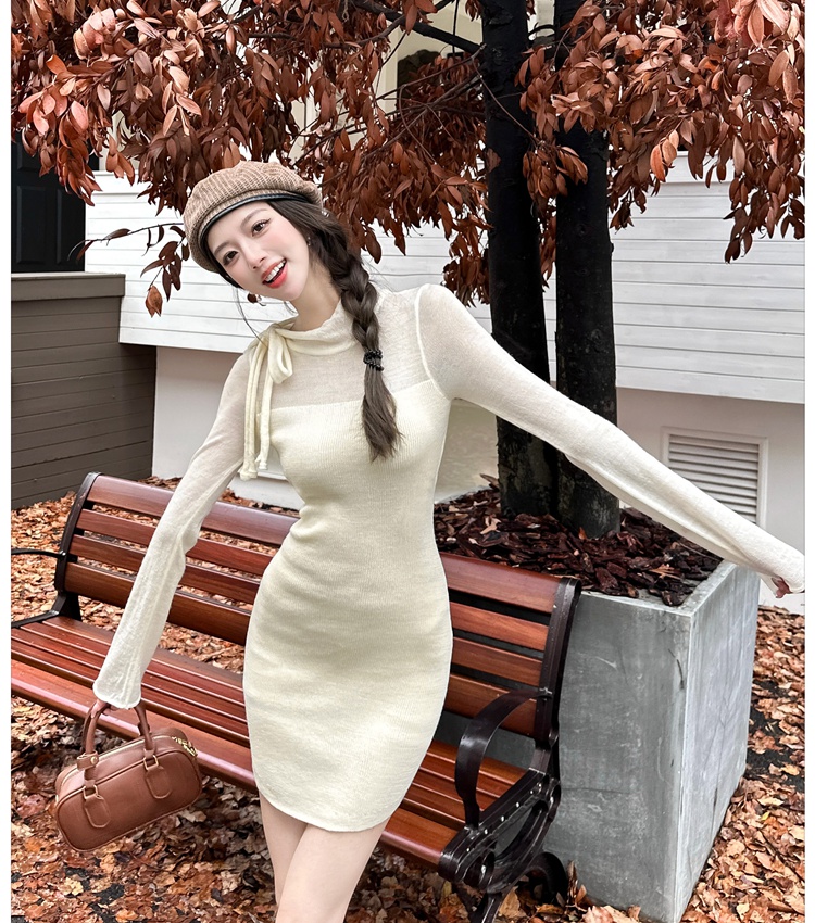 Autumn and winter package hip knitted dress