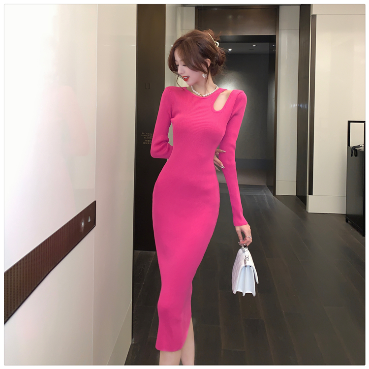 Split autumn and winter temperament dress for women