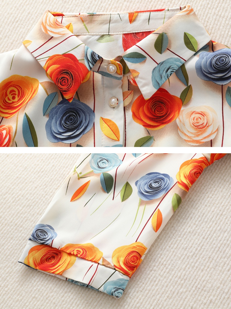 Autumn printing shirt unique sleeve art tops for women