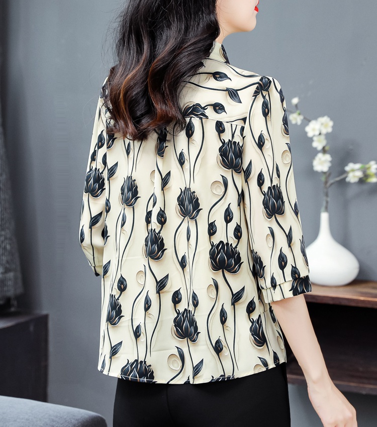 Autumn printing shirt unique sleeve art tops for women