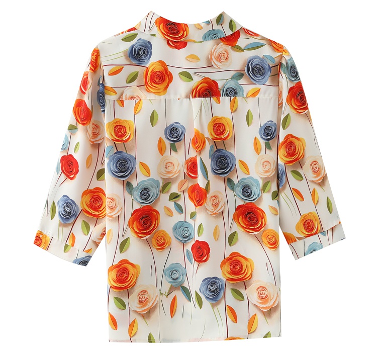 Autumn printing shirt unique sleeve art tops for women