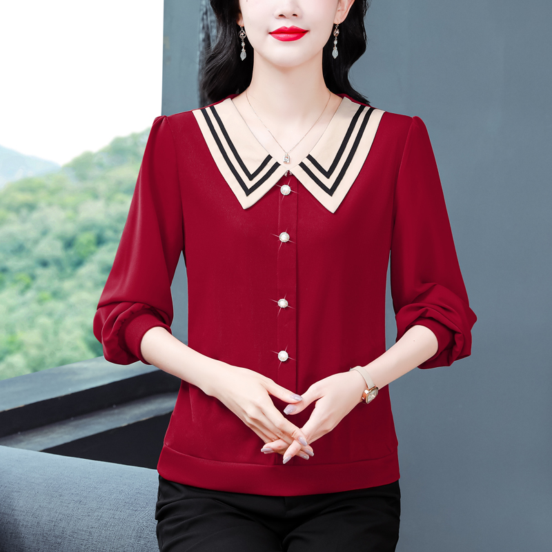 Autumn Western style tops all-match shirt for women