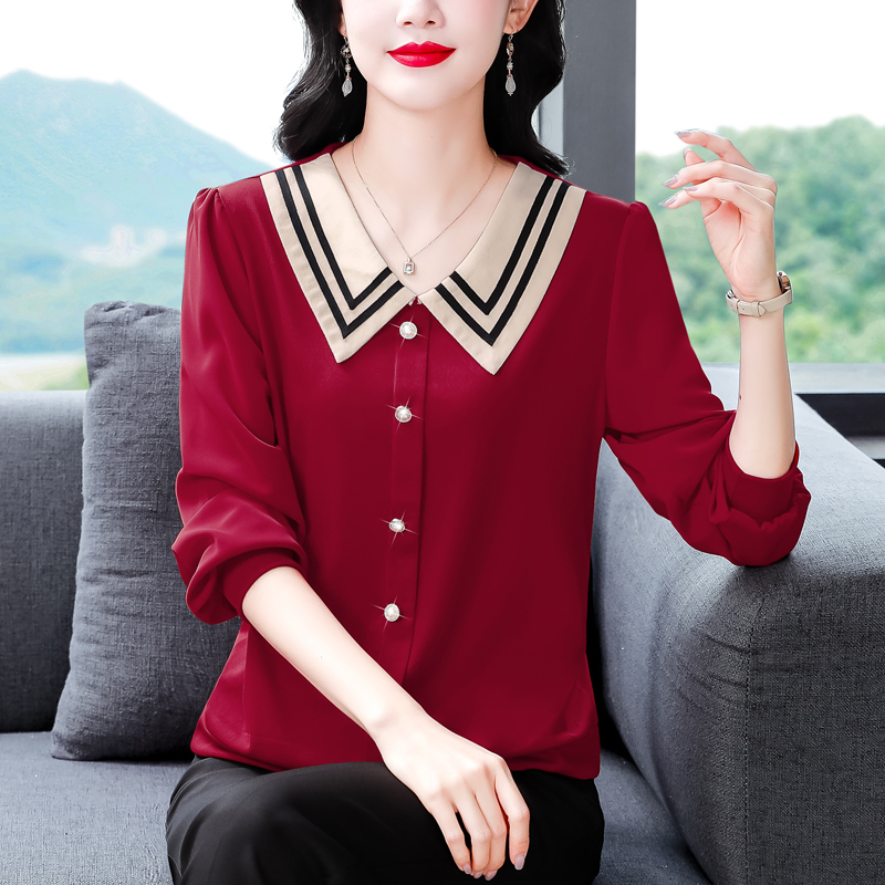 Autumn Western style tops all-match shirt for women