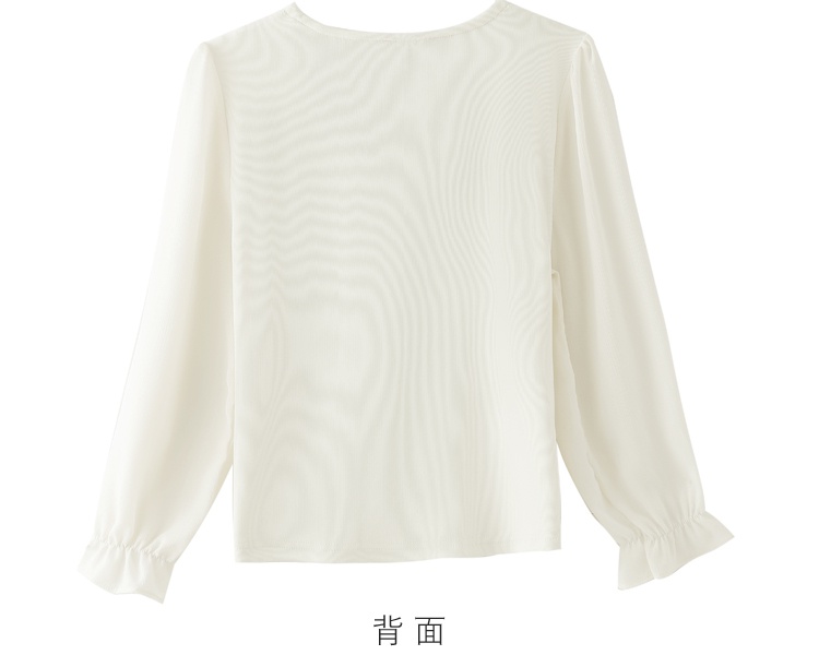 Lotus leaf lady autumn shirt simple long sleeve tops