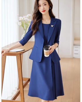 Short sleeve dress overalls business suit a set for women