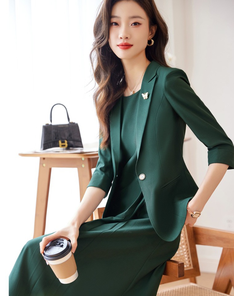 Short sleeve dress overalls business suit a set for women