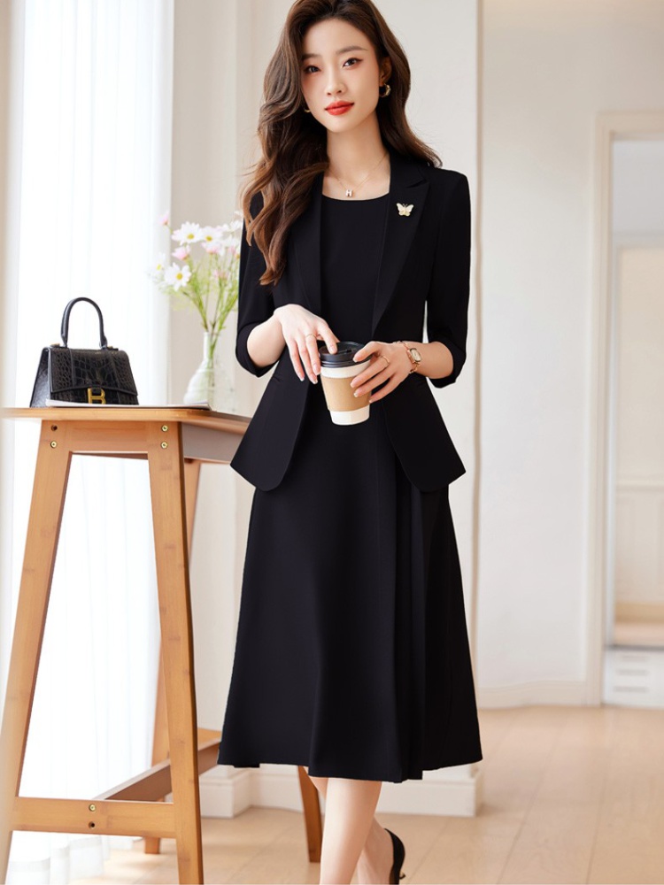 Short sleeve dress overalls business suit a set for women