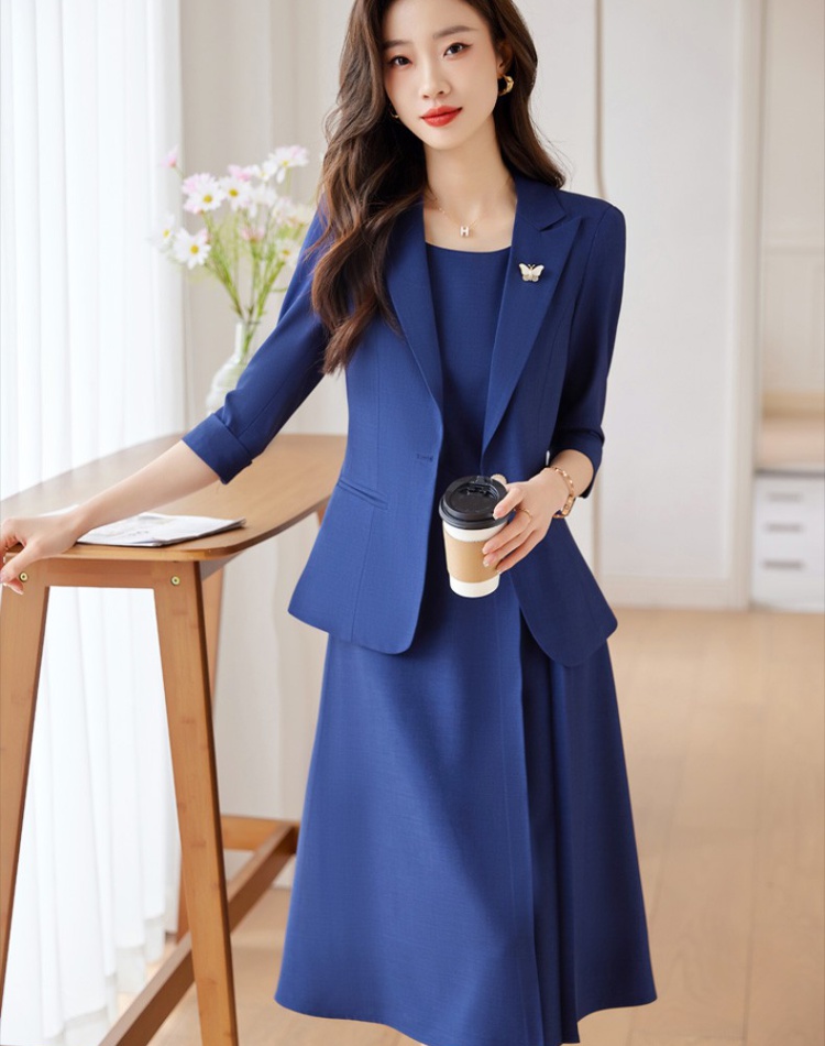 Short sleeve dress overalls business suit a set for women