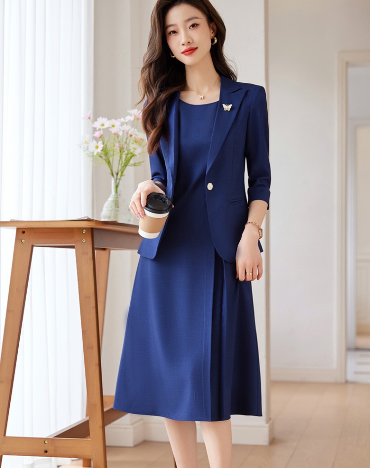 Short sleeve dress overalls business suit a set for women