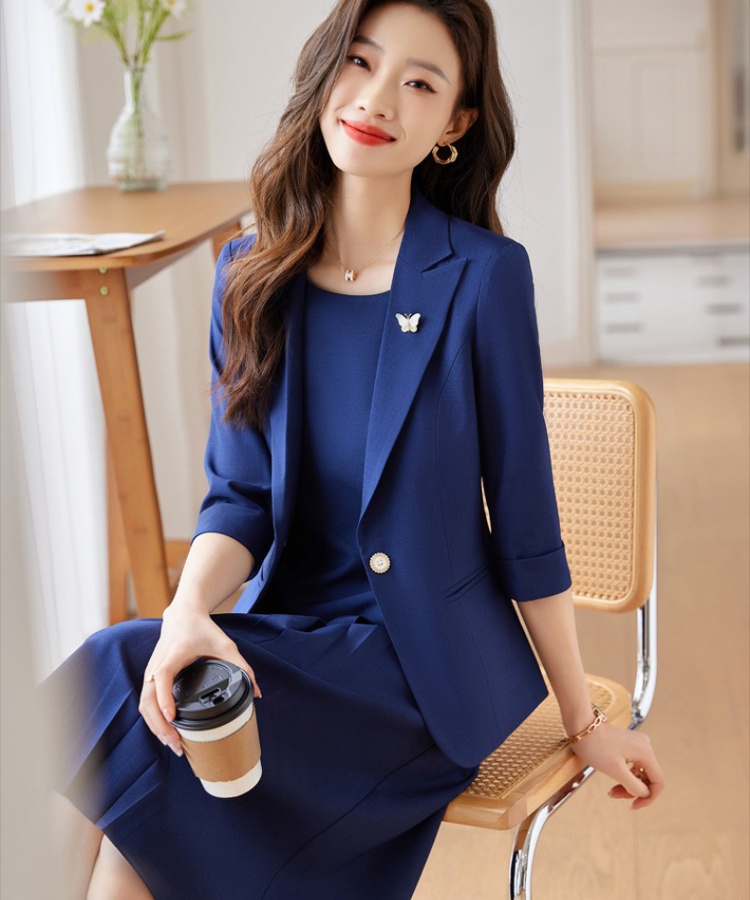 Short sleeve dress overalls business suit a set for women