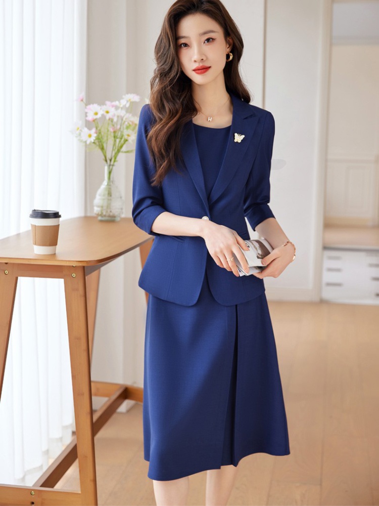 Short sleeve dress overalls business suit a set for women