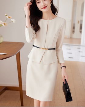 Pinched waist business suit dress for women