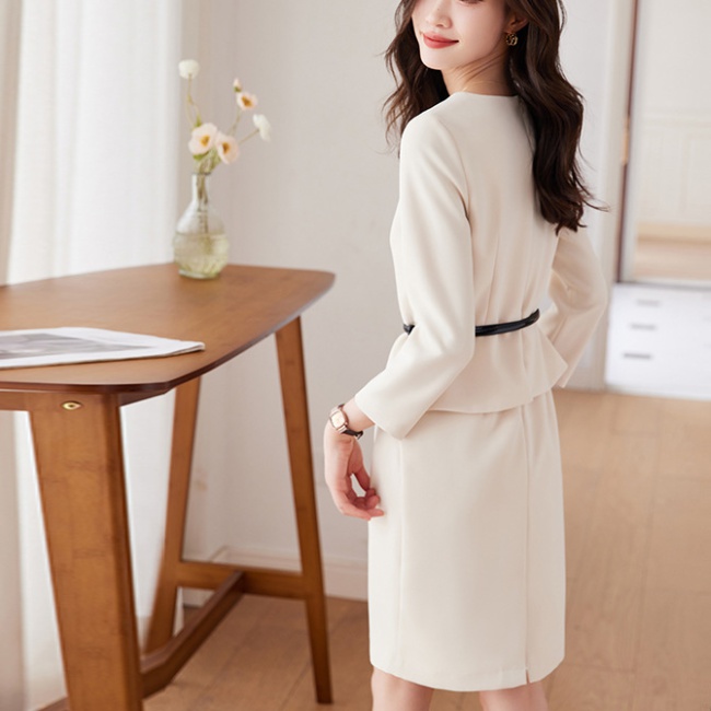 Pinched waist business suit dress for women