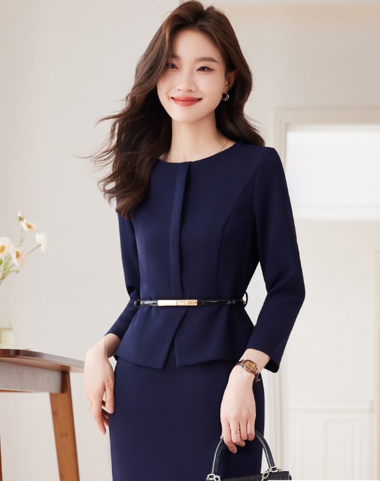 Pinched waist business suit dress for women