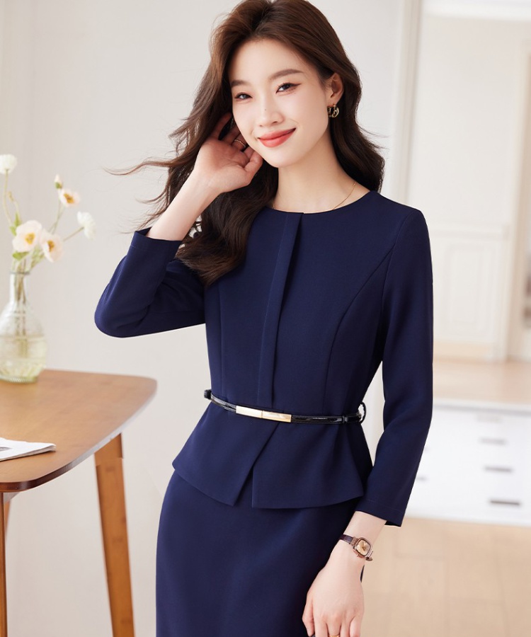 Pinched waist business suit dress for women