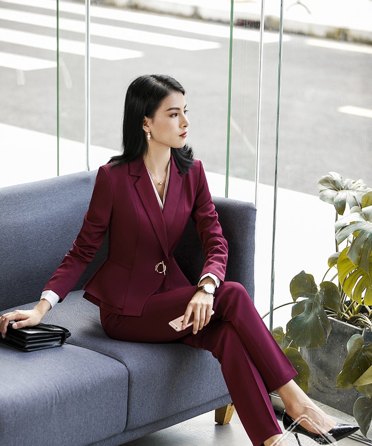 Profession long sleeve business suit 2pcs set for women