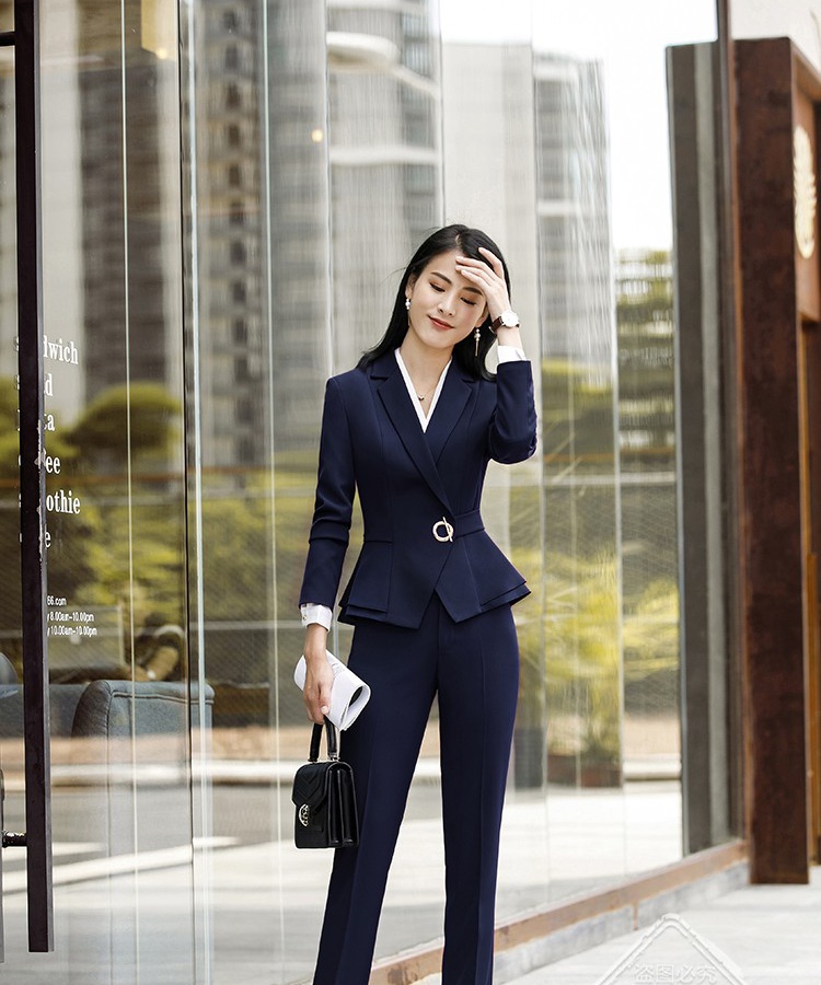 Profession long sleeve business suit 2pcs set for women