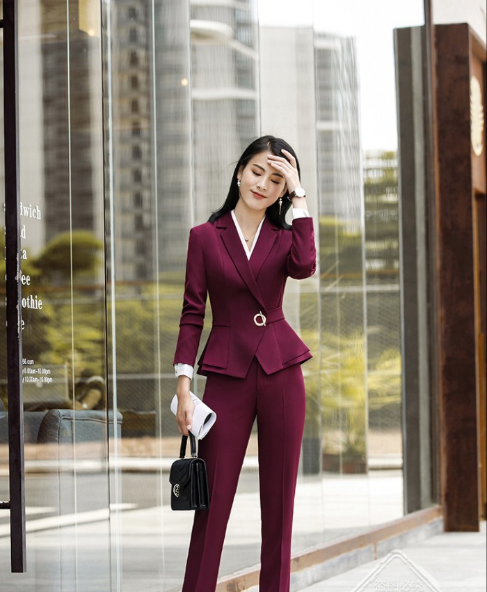 Profession long sleeve business suit 2pcs set for women