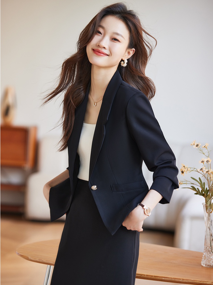 Long sleeve overalls skirt profession business suit 2pcs set