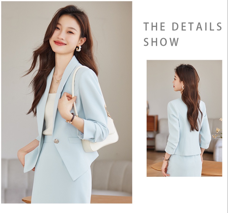 Long sleeve overalls skirt profession business suit 2pcs set