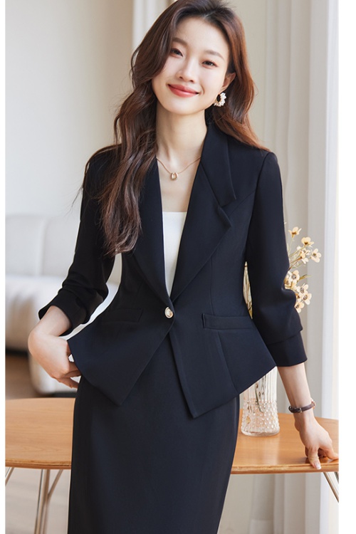 Long sleeve overalls skirt profession business suit 2pcs set