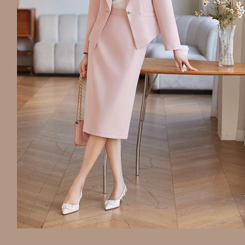 Long sleeve overalls skirt profession business suit 2pcs set