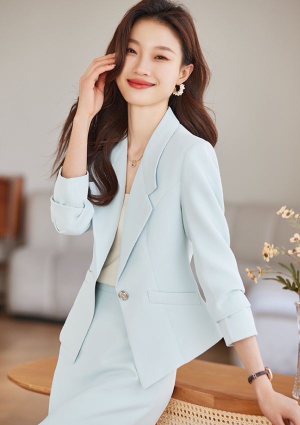 Long sleeve overalls skirt profession business suit 2pcs set