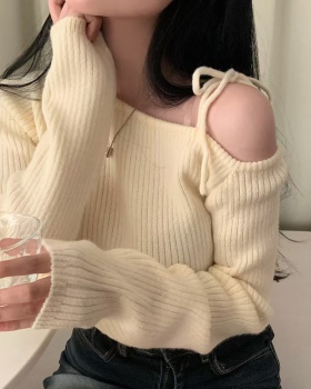 Retro slim autumn and winter knitted niche sweater for women