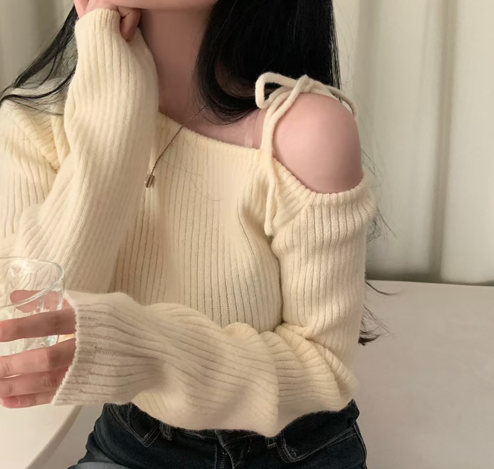 Retro slim autumn and winter knitted niche sweater for women