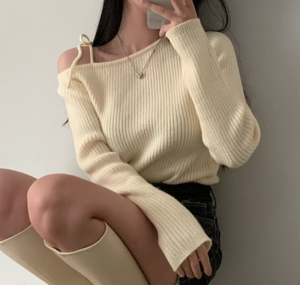 Retro slim autumn and winter knitted niche sweater for women