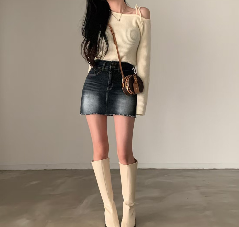 Retro slim autumn and winter knitted niche sweater for women