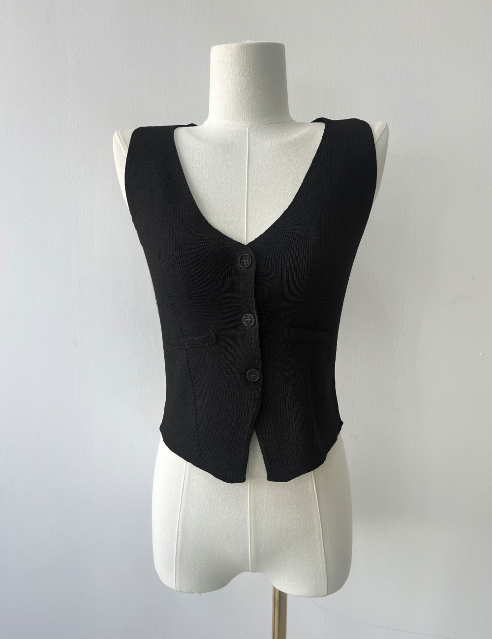 Sleeveless retro waistcoat knitted vest for women