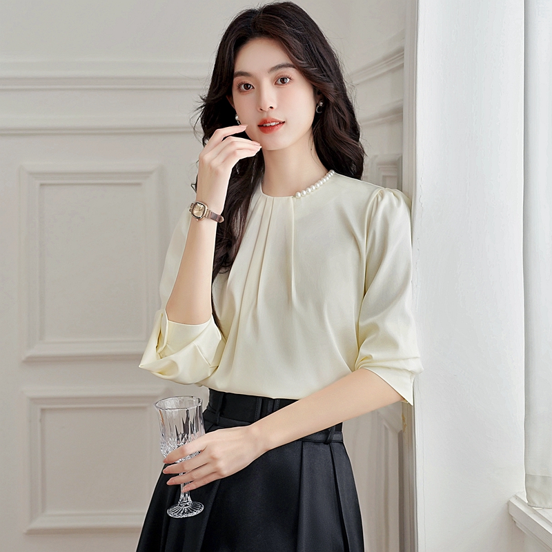 Asymmetry France style tops spring and autumn shirt for women