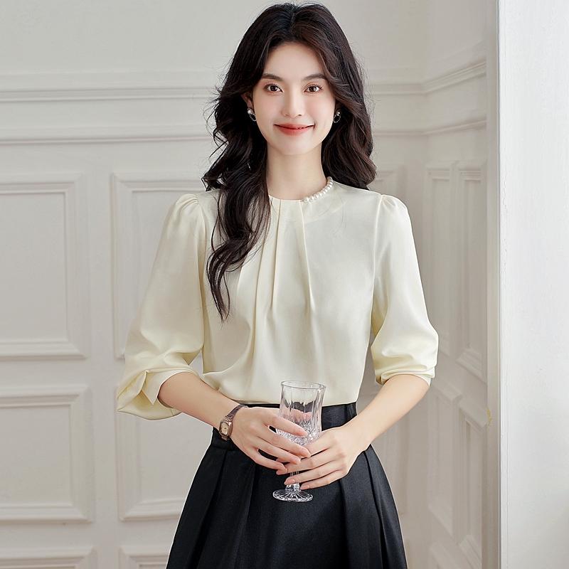 Asymmetry France style tops spring and autumn shirt for women