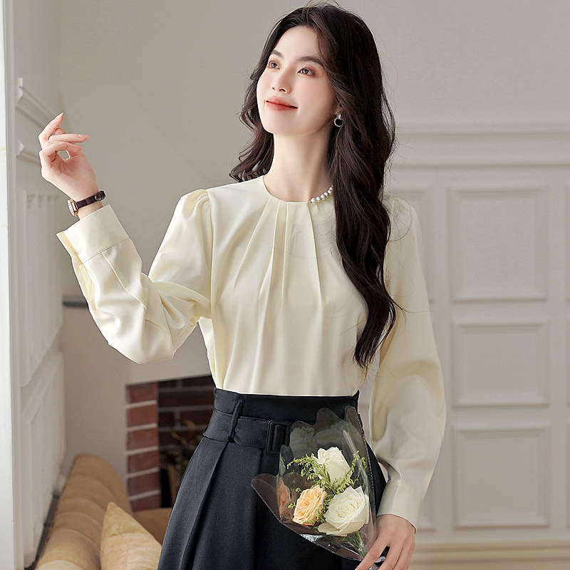 Asymmetry France style tops spring and autumn shirt for women