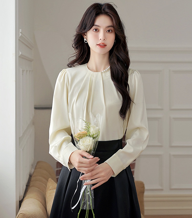 Asymmetry France style tops spring and autumn shirt for women