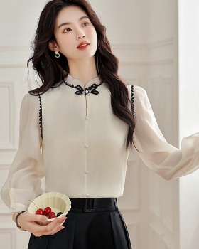 Autumn small shirt Chinese style tops for women