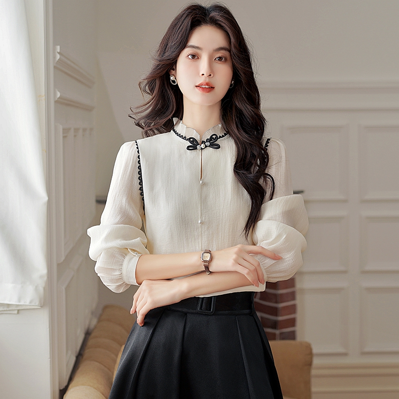 Autumn small shirt Chinese style tops for women