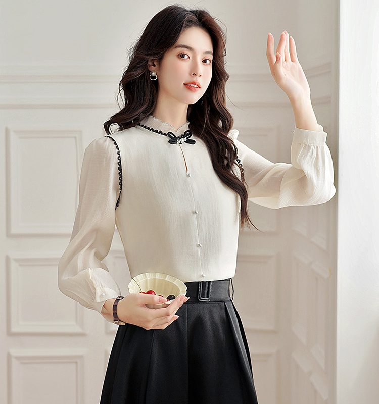 Autumn small shirt Chinese style tops for women