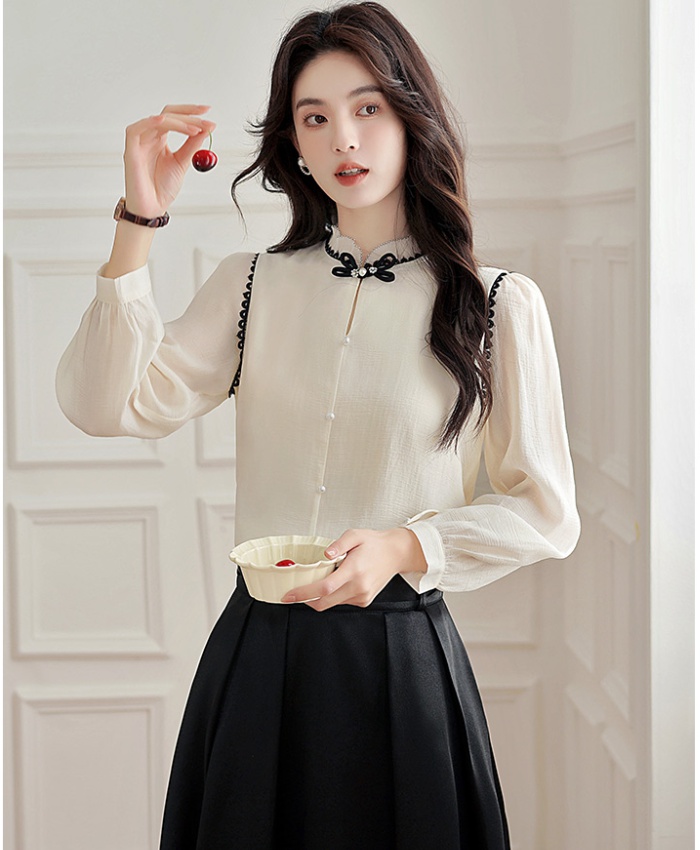 Autumn small shirt Chinese style tops for women