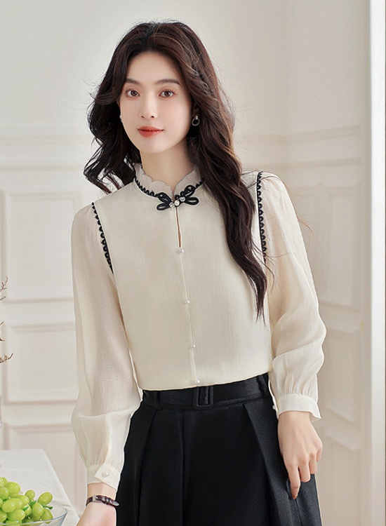 Autumn small shirt Chinese style tops for women