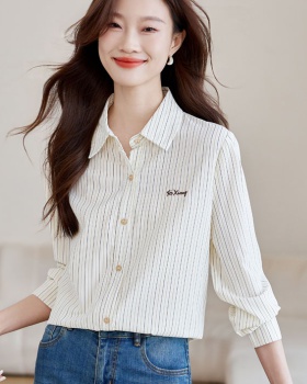 Long sleeve embroidery shirt fashion tops for women