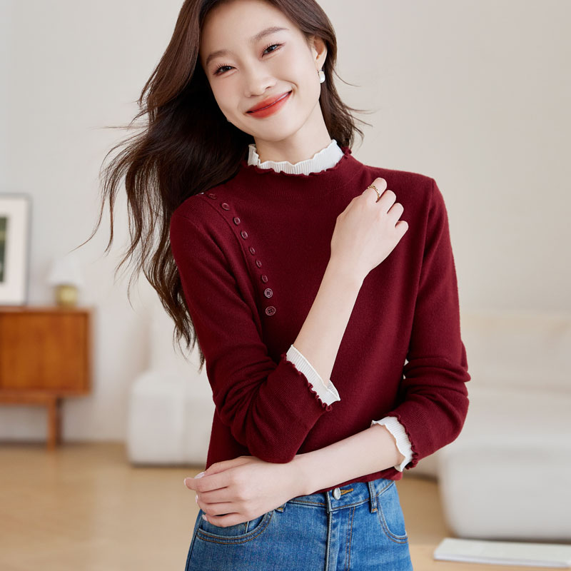 Long sleeve autumn and winter bottoming shirt niche tops