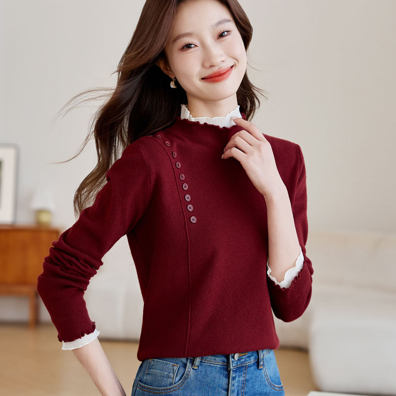 Long sleeve autumn and winter bottoming shirt niche tops