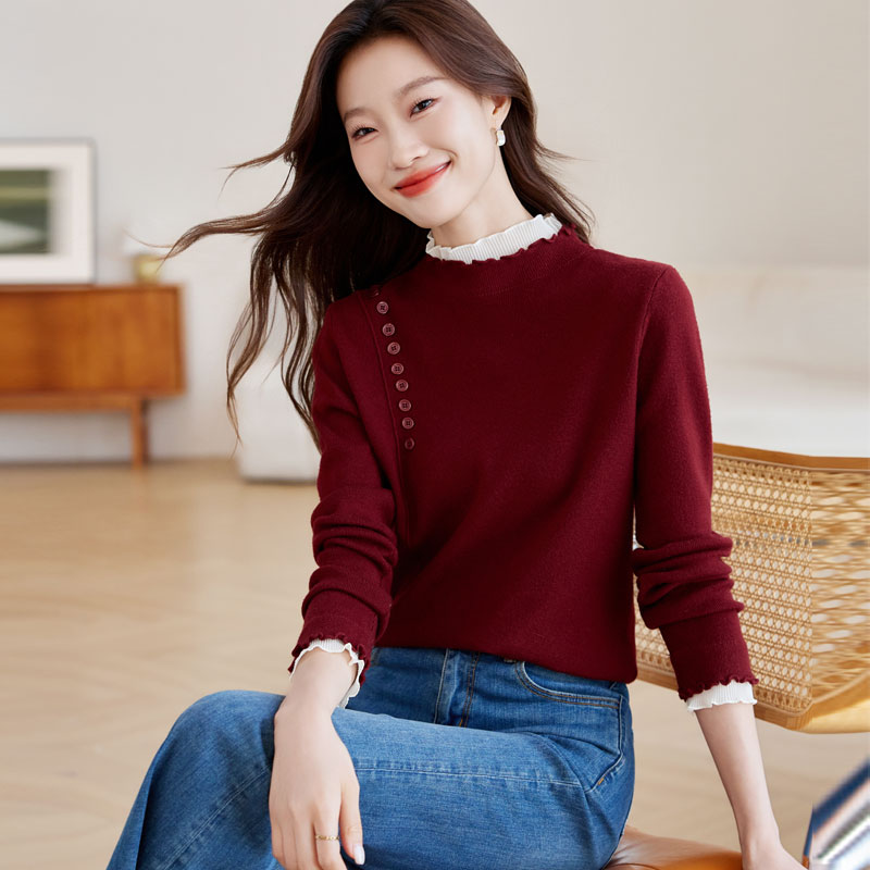 Long sleeve autumn and winter bottoming shirt niche tops