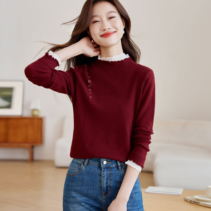 Long sleeve autumn and winter bottoming shirt niche tops