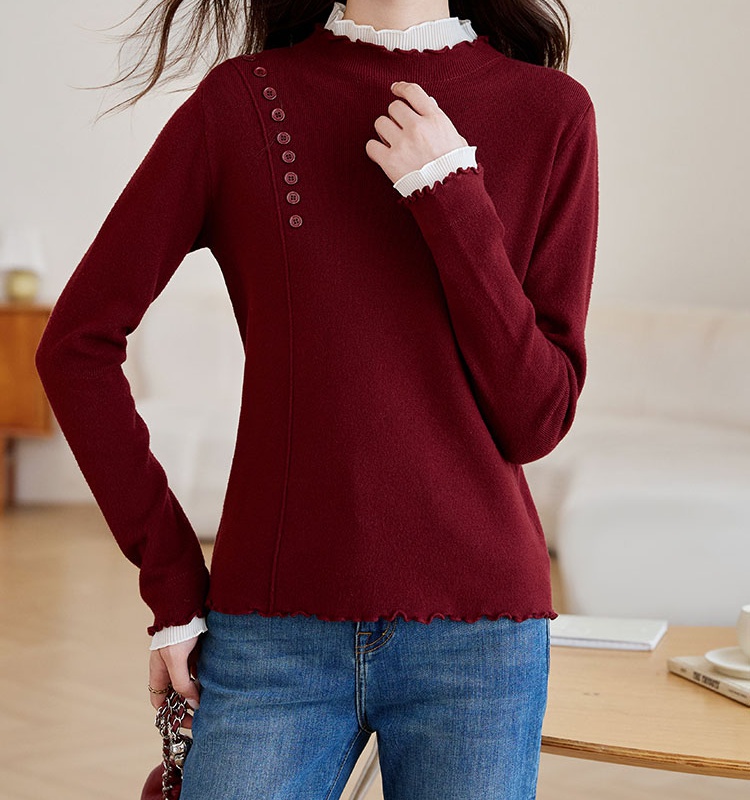 Long sleeve autumn and winter bottoming shirt niche tops