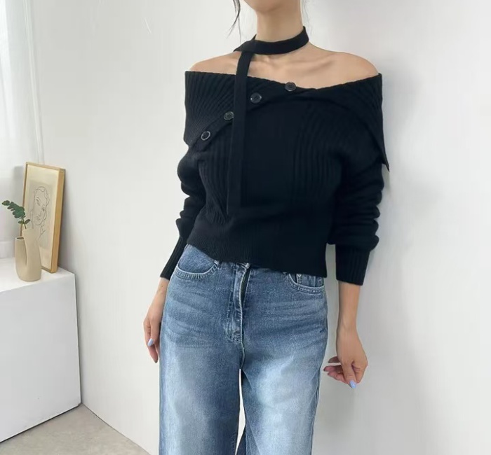 Personality Korean style sweater loose tops