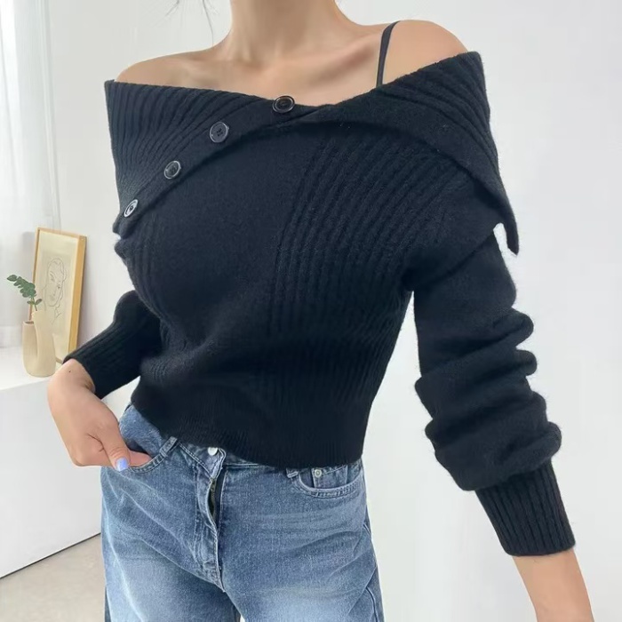 Personality Korean style sweater loose tops