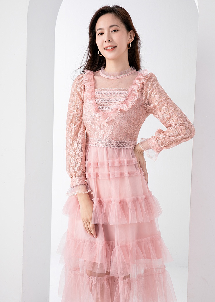 Show young slim cake temperament lace dress